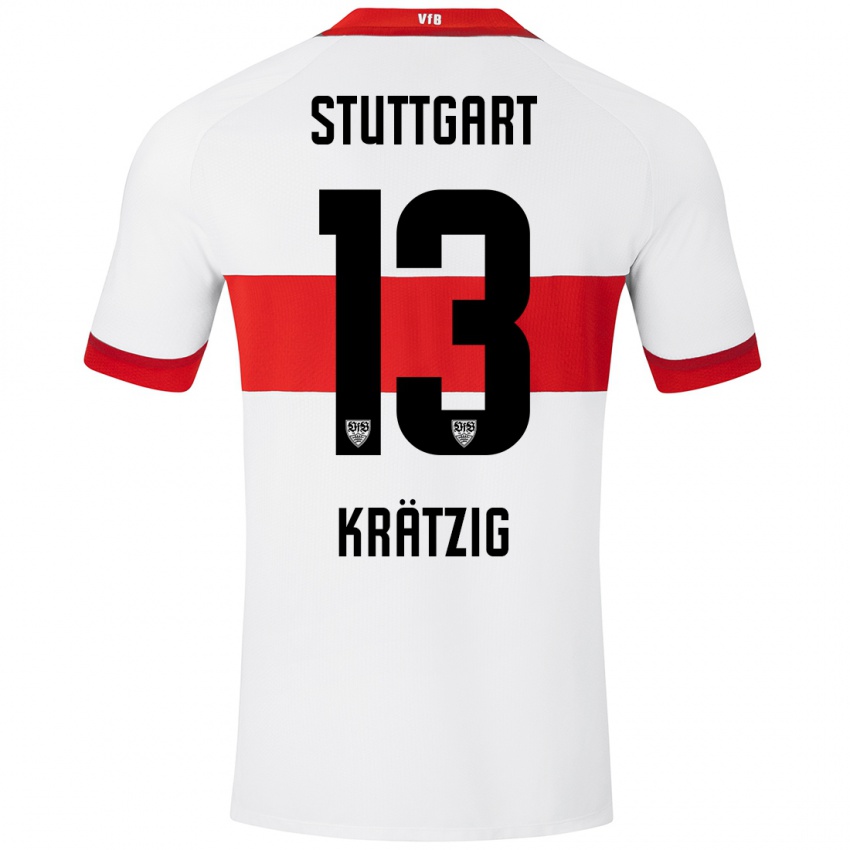 Niño Camiseta Frans Krätzig #13 Blanco Rojo 1ª Equipación 2024/25 La Camisa Chile