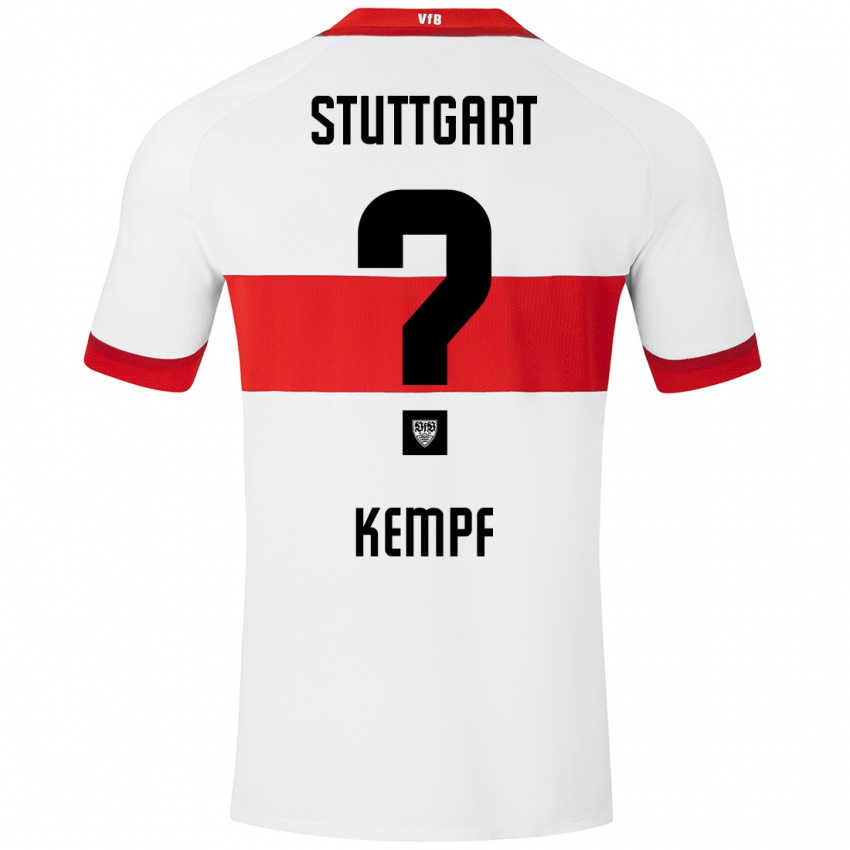 Niño Camiseta Karl Kempf #0 Blanco Rojo 1ª Equipación 2024/25 La Camisa Chile