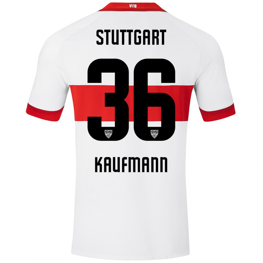 Niño Camiseta Tino Kaufmann #36 Blanco Rojo 1ª Equipación 2024/25 La Camisa Chile