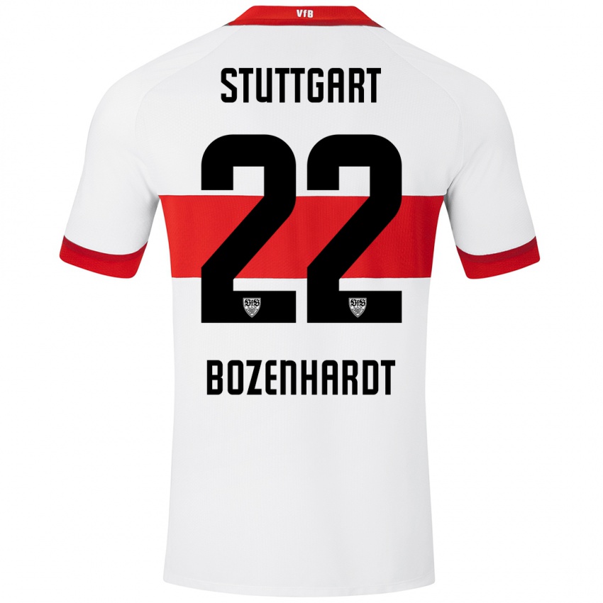 Niño Camiseta Laura Bozenhardt #22 Blanco Rojo 1ª Equipación 2024/25 La Camisa Chile