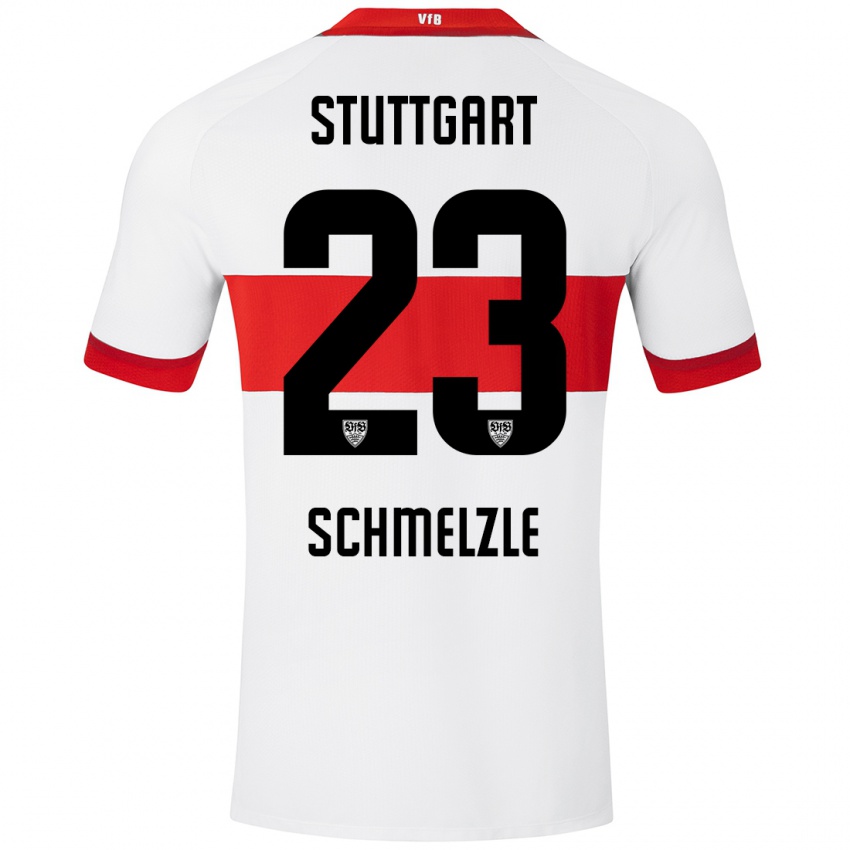 Niño Camiseta Marlen Schmelzle #23 Blanco Rojo 1ª Equipación 2024/25 La Camisa Chile