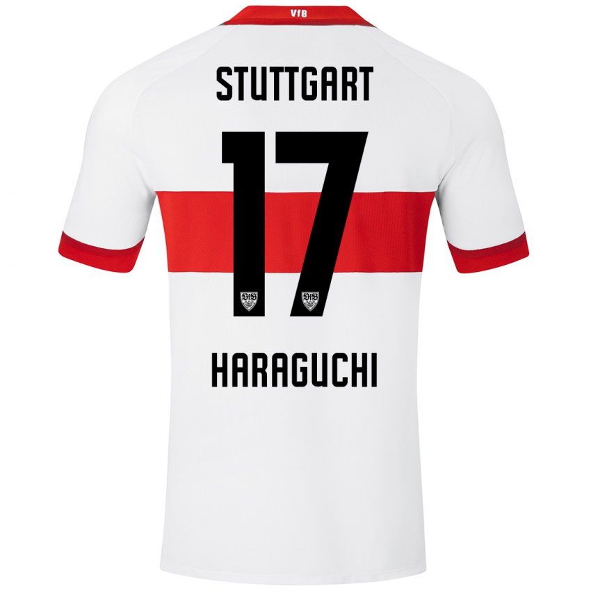 Niño Camiseta Genki Haraguchi #17 Blanco Rojo 1ª Equipación 2024/25 La Camisa Chile