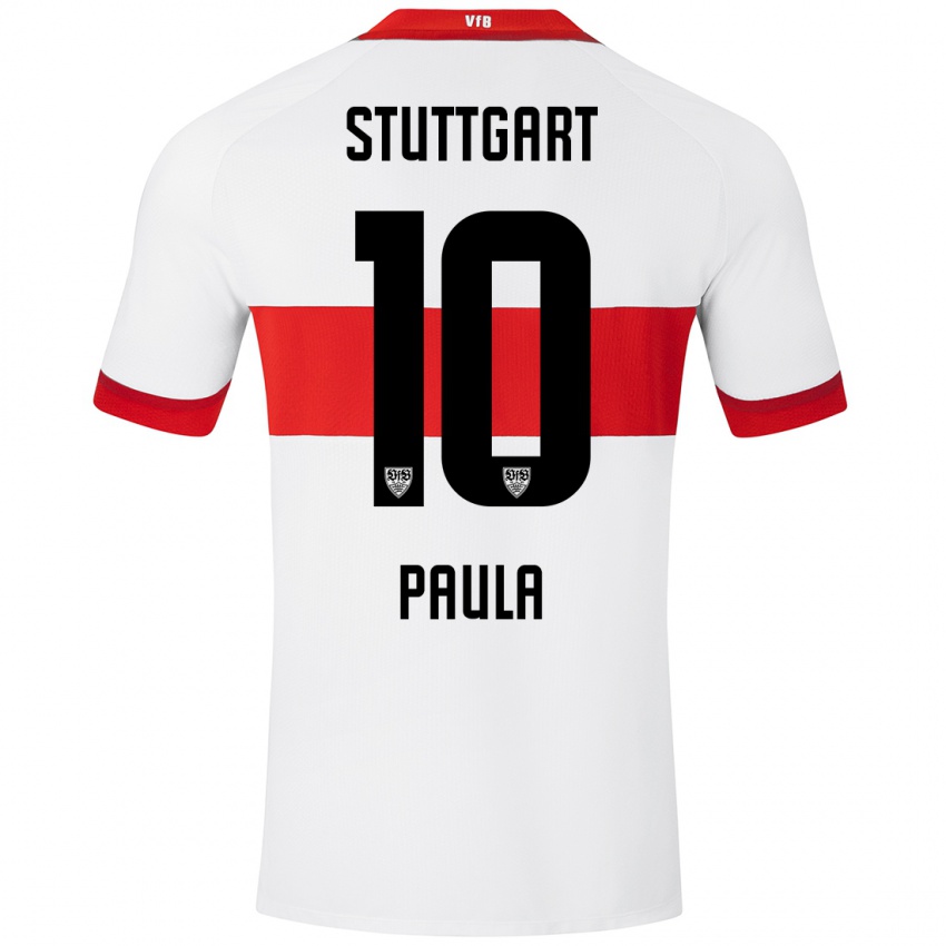 Niño Camiseta Raul Paula #10 Blanco Rojo 1ª Equipación 2024/25 La Camisa Chile