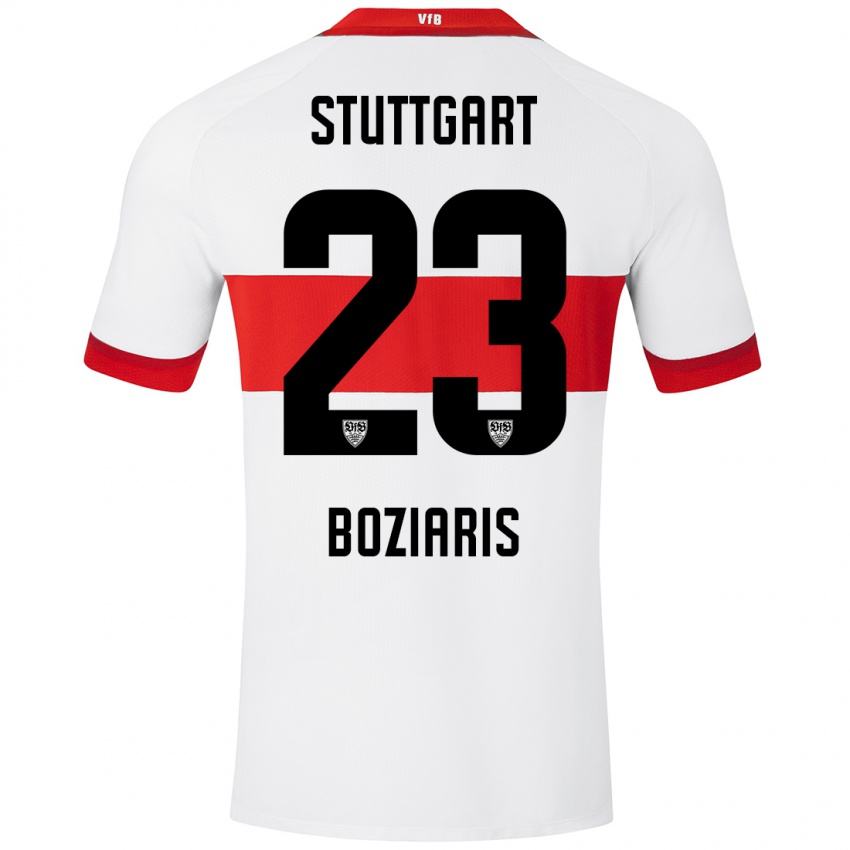 Niño Camiseta Giannis Boziaris #23 Blanco Rojo 1ª Equipación 2024/25 La Camisa Chile