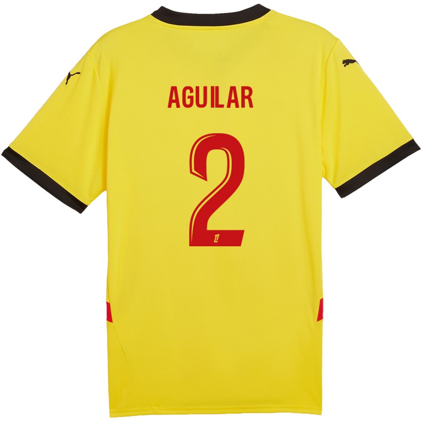 Niño Camiseta Ruben Aguilar #2 Amarillo Rojo 1ª Equipación 2024/25 La Camisa Chile