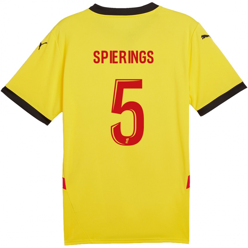 Niño Camiseta Stijn Spierings #5 Amarillo Rojo 1ª Equipación 2024/25 La Camisa Chile