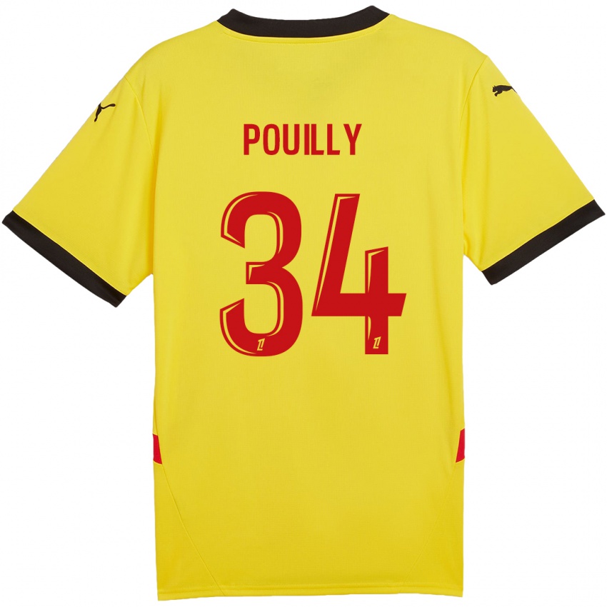 Niño Camiseta Tom Pouilly #34 Amarillo Rojo 1ª Equipación 2024/25 La Camisa Chile