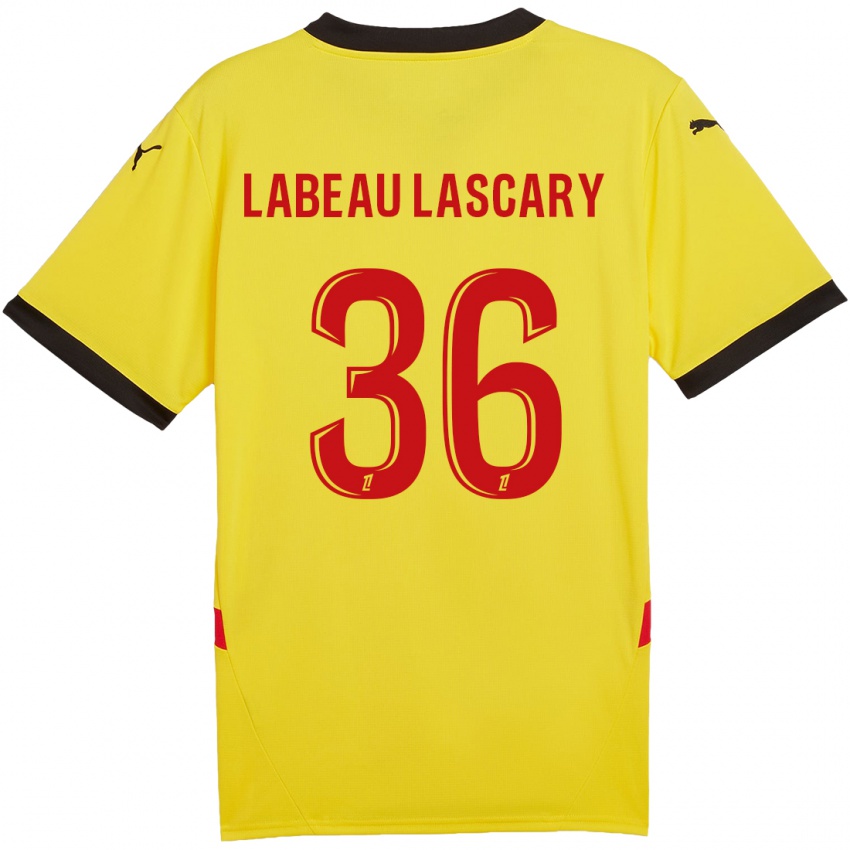 Niño Camiseta Rémy Labeau Lascary #36 Amarillo Rojo 1ª Equipación 2024/25 La Camisa Chile