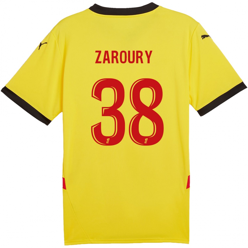 Niño Camiseta Anass Zaroury #38 Amarillo Rojo 1ª Equipación 2024/25 La Camisa Chile