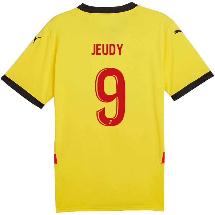 Niño Camiseta Sherly Jeudy #9 Amarillo Rojo 1ª Equipación 2024/25 La Camisa Chile