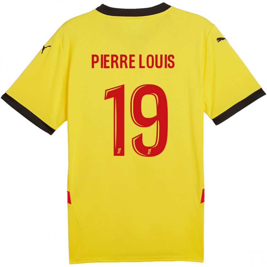 Niño Camiseta Dayana Pierre-Louis #19 Amarillo Rojo 1ª Equipación 2024/25 La Camisa Chile