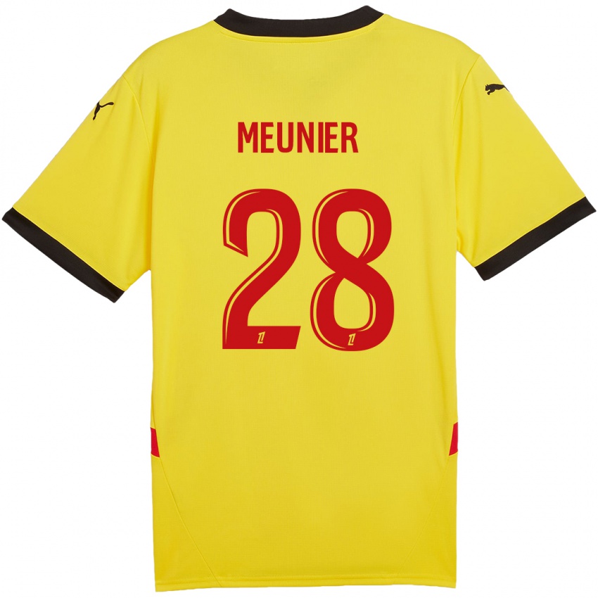 Niño Camiseta Jennifer Meunier #28 Amarillo Rojo 1ª Equipación 2024/25 La Camisa Chile