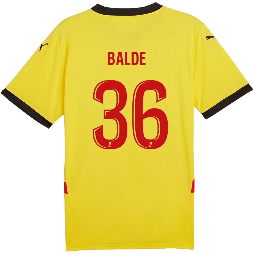 Niño Camiseta Ibrahima Baldé #36 Amarillo Rojo 1ª Equipación 2024/25 La Camisa Chile