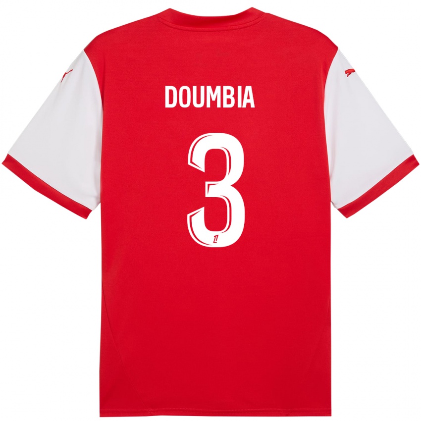 Niño Camiseta Kamory Doumbia #3 Rojo Blanco 1ª Equipación 2024/25 La Camisa Chile