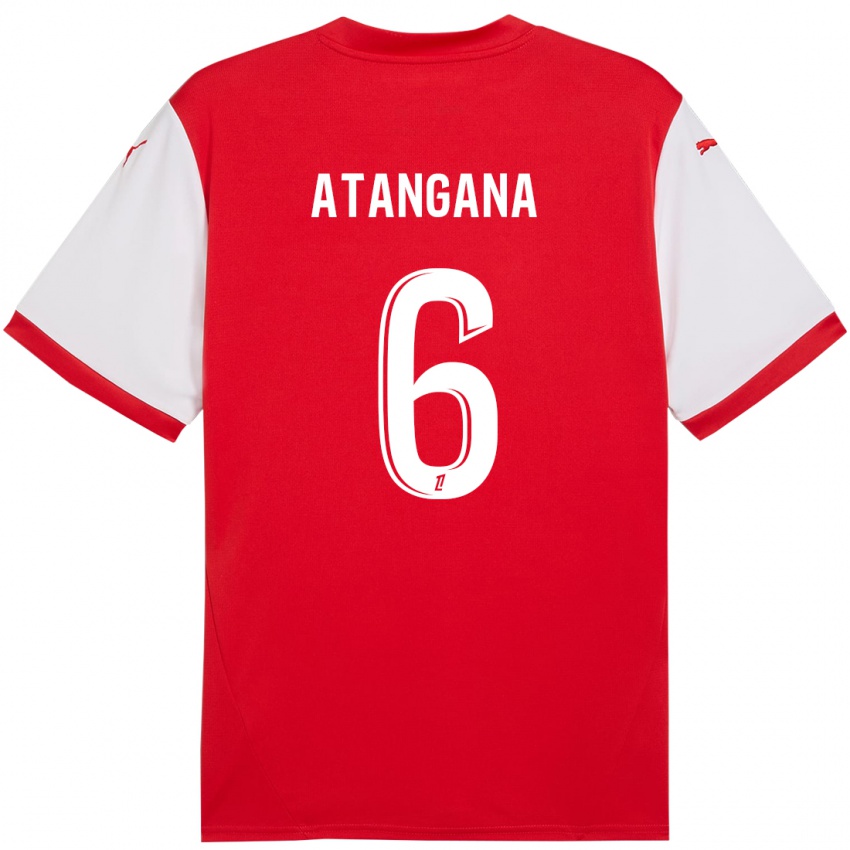 Niño Camiseta Valentin Atangana Edoa #6 Rojo Blanco 1ª Equipación 2024/25 La Camisa Chile