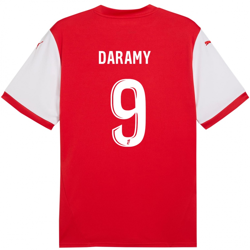 Niño Camiseta Mohamed Daramy #9 Rojo Blanco 1ª Equipación 2024/25 La Camisa Chile