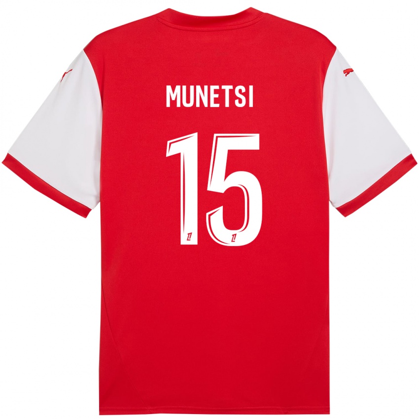 Niño Camiseta Marshall Munetsi #15 Rojo Blanco 1ª Equipación 2024/25 La Camisa Chile