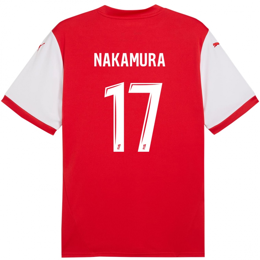 Niño Camiseta Keito Nakamura #17 Rojo Blanco 1ª Equipación 2024/25 La Camisa Chile