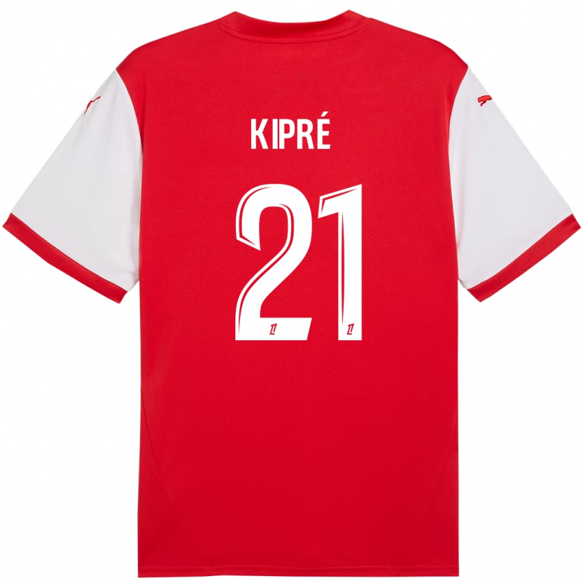 Niño Camiseta Cédric Kipré #21 Rojo Blanco 1ª Equipación 2024/25 La Camisa Chile