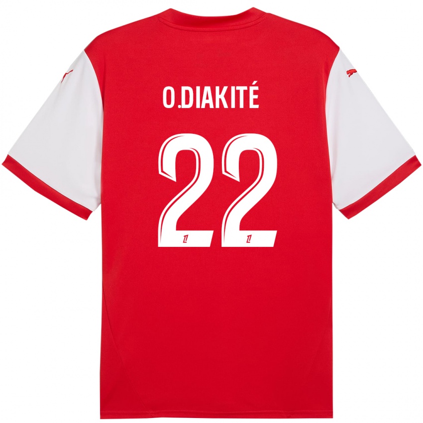 Niño Camiseta Oumar Diakité #22 Rojo Blanco 1ª Equipación 2024/25 La Camisa Chile