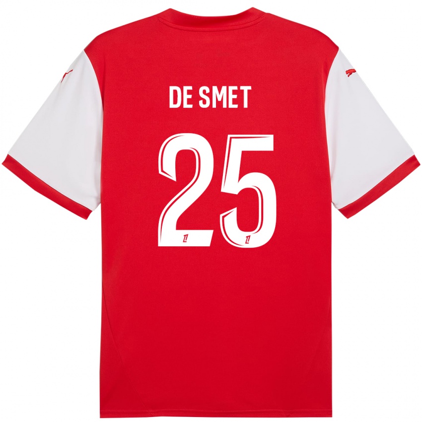 Niño Camiseta Thibault De Smet #25 Rojo Blanco 1ª Equipación 2024/25 La Camisa Chile