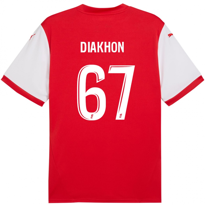 Niño Camiseta Mamadou Diakhon #67 Rojo Blanco 1ª Equipación 2024/25 La Camisa Chile