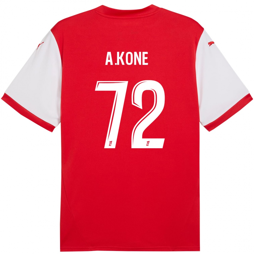 Niño Camiseta Amadou Koné #72 Rojo Blanco 1ª Equipación 2024/25 La Camisa Chile