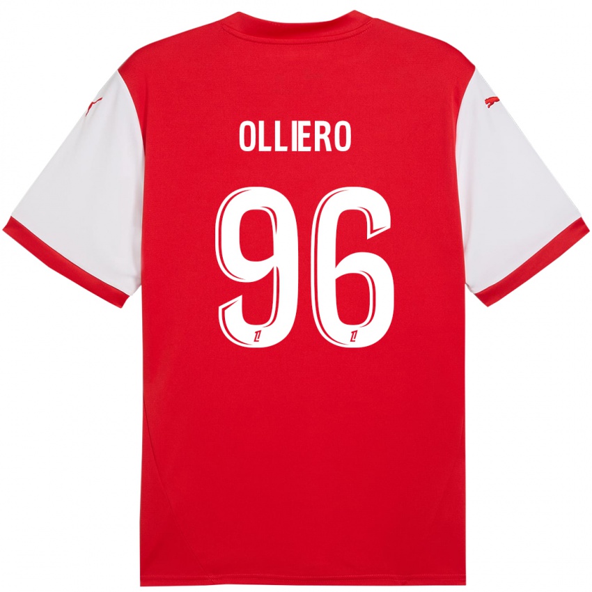 Niño Camiseta Alexandre Olliero #96 Rojo Blanco 1ª Equipación 2024/25 La Camisa Chile