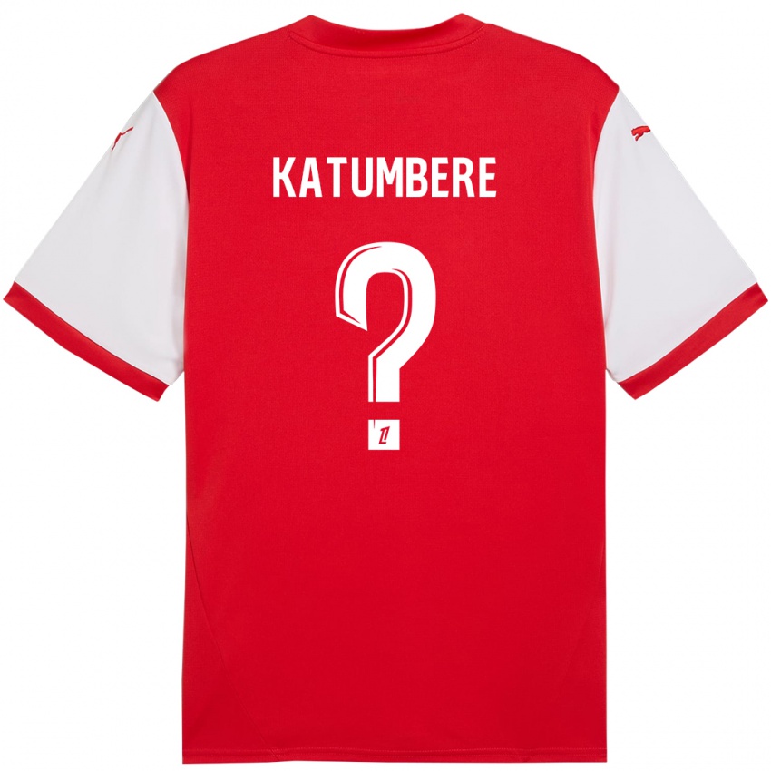 Niño Camiseta Noah Katumbere #0 Rojo Blanco 1ª Equipación 2024/25 La Camisa Chile