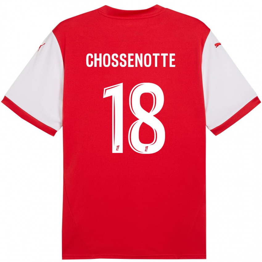 Niño Camiseta Shana Chossenotte #18 Rojo Blanco 1ª Equipación 2024/25 La Camisa Chile