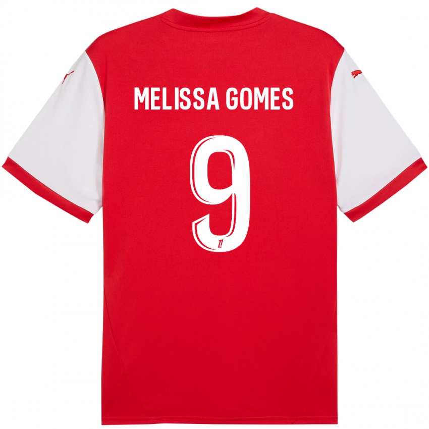 Niño Camiseta Melissa Ferreira Gomes #9 Rojo Blanco 1ª Equipación 2024/25 La Camisa Chile