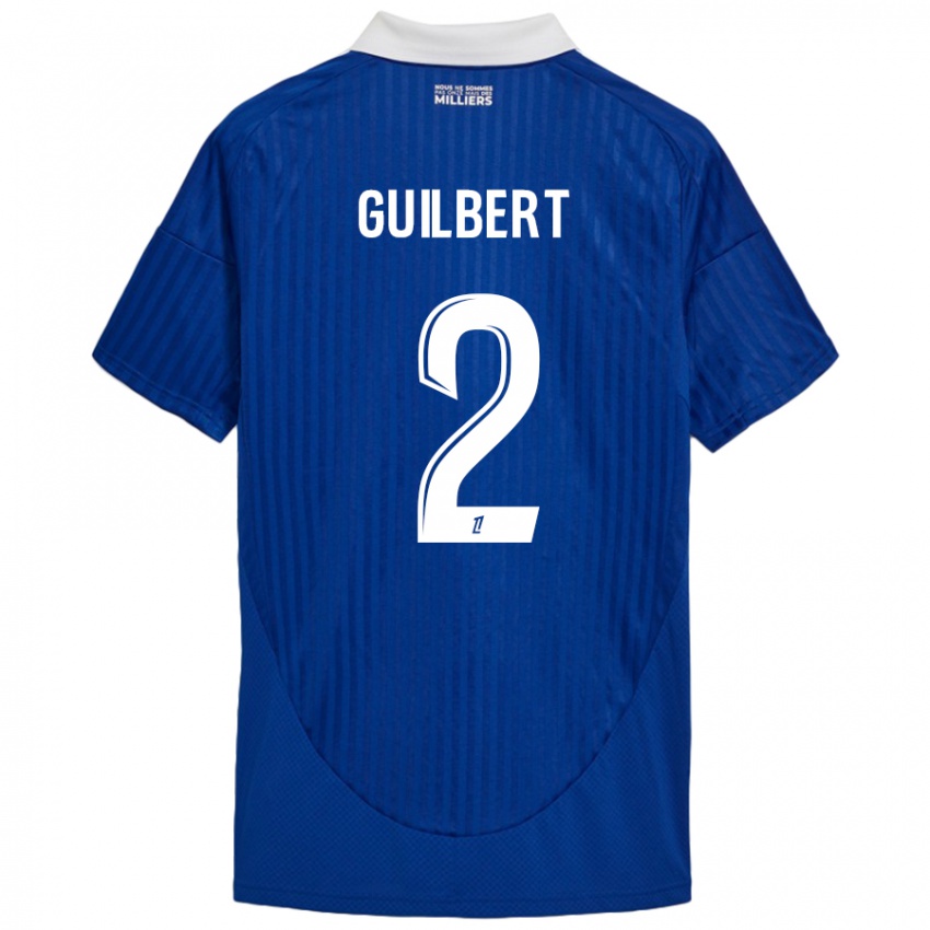 Niño Camiseta Frédéric Guilbert #2 Azul Blanco 1ª Equipación 2024/25 La Camisa Chile