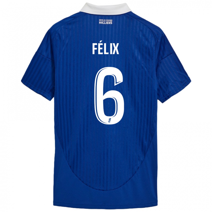 Niño Camiseta Félix Lemaréchal #6 Azul Blanco 1ª Equipación 2024/25 La Camisa Chile