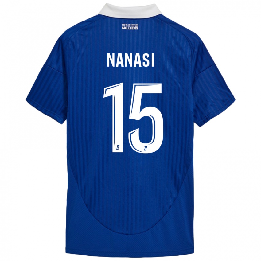 Niño Camiseta Sebastian Nanasi #15 Azul Blanco 1ª Equipación 2024/25 La Camisa Chile