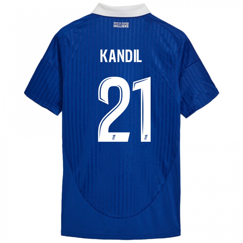 Niño Camiseta Nordine Kandil #21 Azul Blanco 1ª Equipación 2024/25 La Camisa Chile