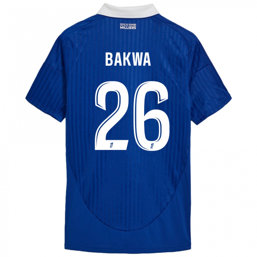 Niño Camiseta Dilane Bakwa #26 Azul Blanco 1ª Equipación 2024/25 La Camisa Chile