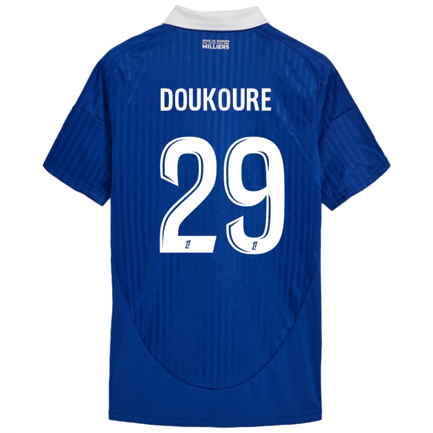 Niño Camiseta Ismaël Doukouré #29 Azul Blanco 1ª Equipación 2024/25 La Camisa Chile