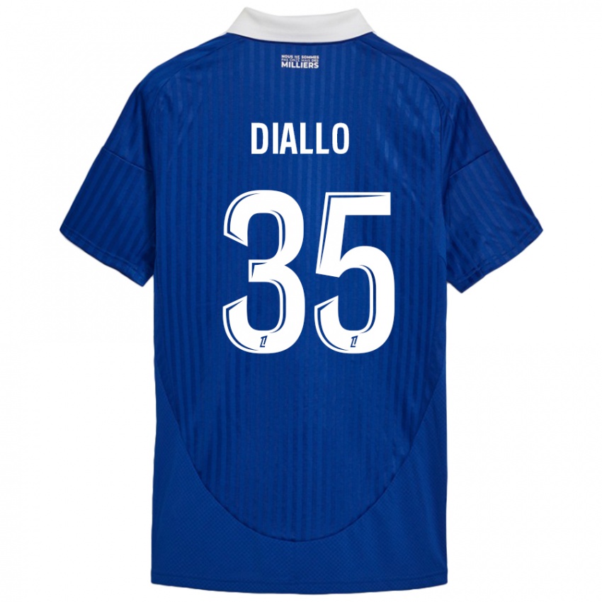 Niño Camiseta Tidiane Diallo #35 Azul Blanco 1ª Equipación 2024/25 La Camisa Chile