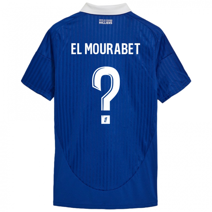 Niño Camiseta Samir El Mourabet #0 Azul Blanco 1ª Equipación 2024/25 La Camisa Chile