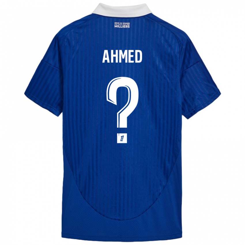 Niño Camiseta Aymeric Ahmed #0 Azul Blanco 1ª Equipación 2024/25 La Camisa Chile