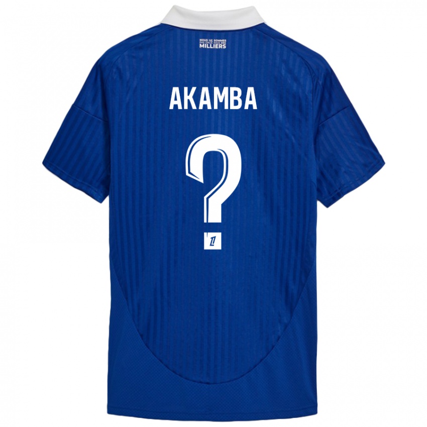 Niño Camiseta Fred Akamba #0 Azul Blanco 1ª Equipación 2024/25 La Camisa Chile