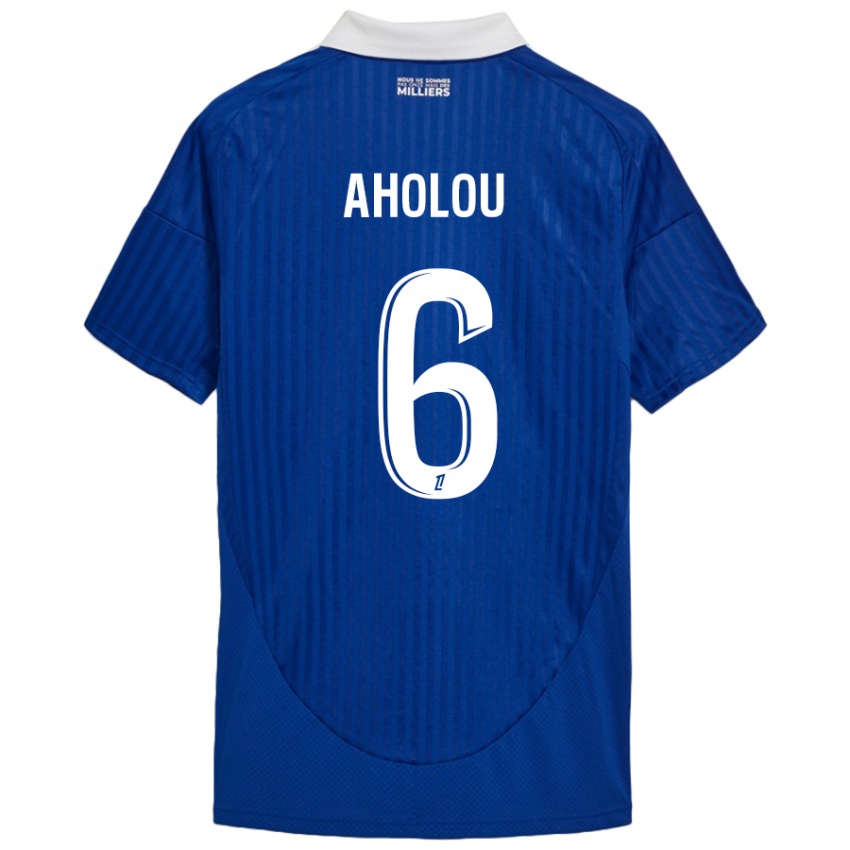 Niño Camiseta Jean-Eudes Aholou #6 Azul Blanco 1ª Equipación 2024/25 La Camisa Chile