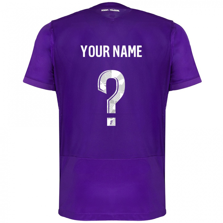 Niño Camiseta Ihren Namen #0 Morado Blanco 1ª Equipación 2024/25 La Camisa Chile