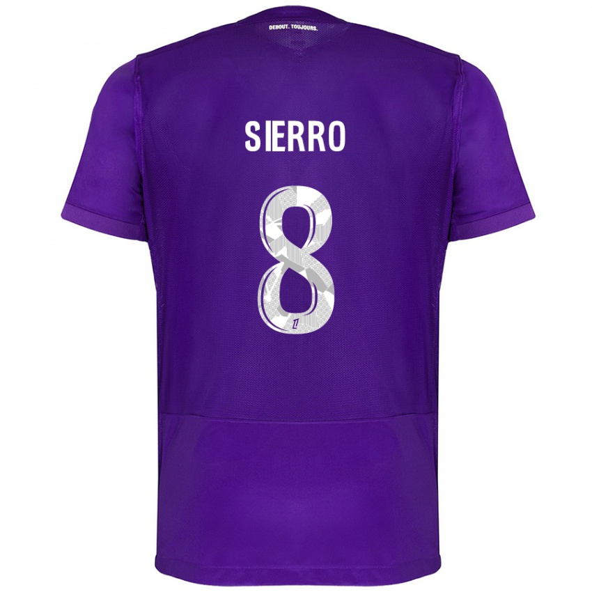 Niño Camiseta Vincent Sierro #8 Morado Blanco 1ª Equipación 2024/25 La Camisa Chile