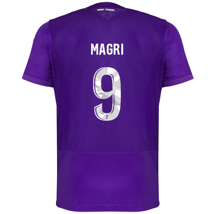 Niño Camiseta Frank Magri #9 Morado Blanco 1ª Equipación 2024/25 La Camisa Chile