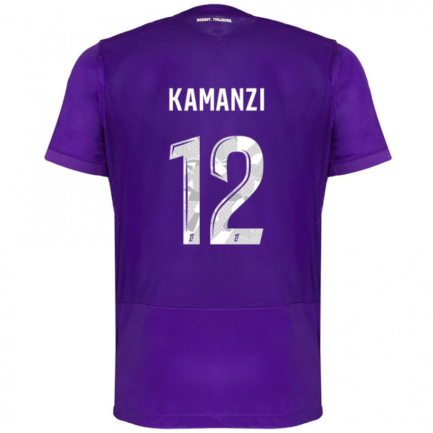 Niño Camiseta Warren Kamanzi #12 Morado Blanco 1ª Equipación 2024/25 La Camisa Chile