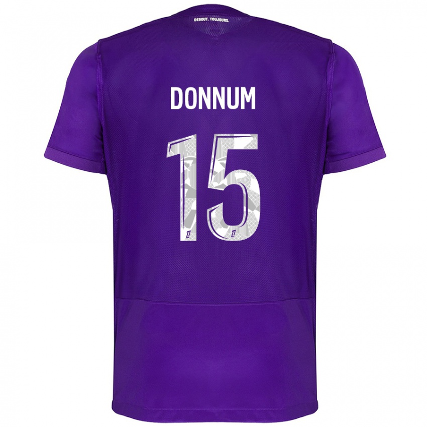 Niño Camiseta Aron Dønnum #15 Morado Blanco 1ª Equipación 2024/25 La Camisa Chile