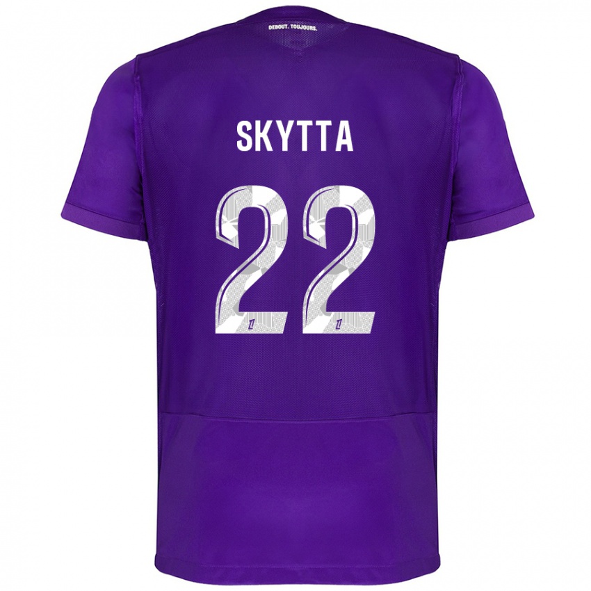 Niño Camiseta Naatan Skyttä #22 Morado Blanco 1ª Equipación 2024/25 La Camisa Chile