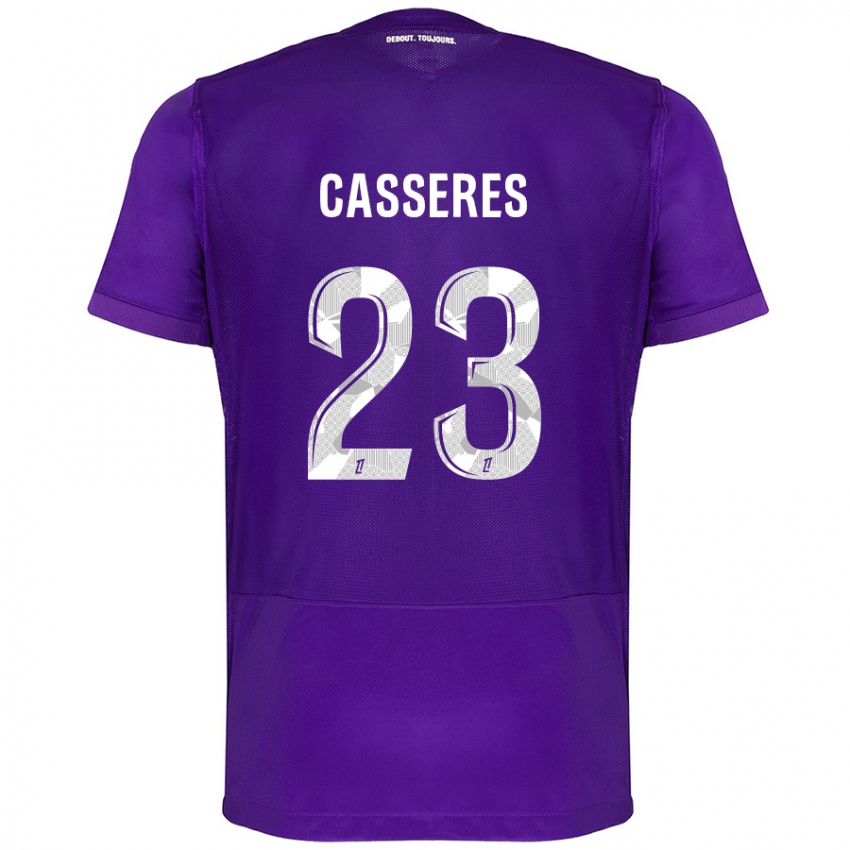 Niño Camiseta Cristian Cásseres Jr. #23 Morado Blanco 1ª Equipación 2024/25 La Camisa Chile