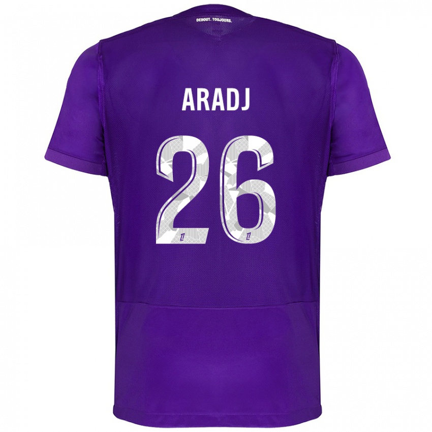 Niño Camiseta Ylies Aradj #26 Morado Blanco 1ª Equipación 2024/25 La Camisa Chile